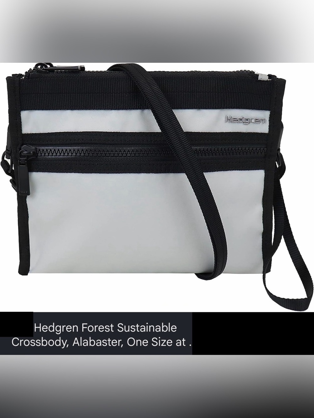 NWT Hedgren Forest Sustainable Nicolet Crossbody - Shoulder Bag, Alabaster/Black